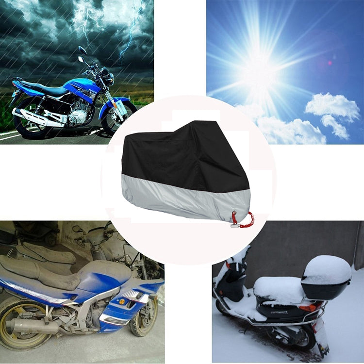 190T Motorcycle Rain Covers Dustproof Rain UV Resistant Dust Prevention Covers, Size: XL(Black and Silver) - free shipping - PMC TechLife - Order now!