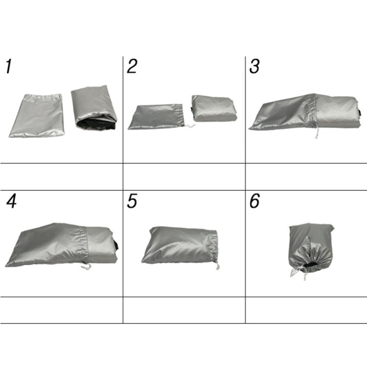 190T Motorcycle Rain Covers Dustproof Rain UV Resistant Dust Prevention Covers, Size: XXXXL(Black and Silver) - Protective Gear by PMC TechLife | Online Shopping South Africa | PMC TechLife | Buy Now Pay Later Mobicred
