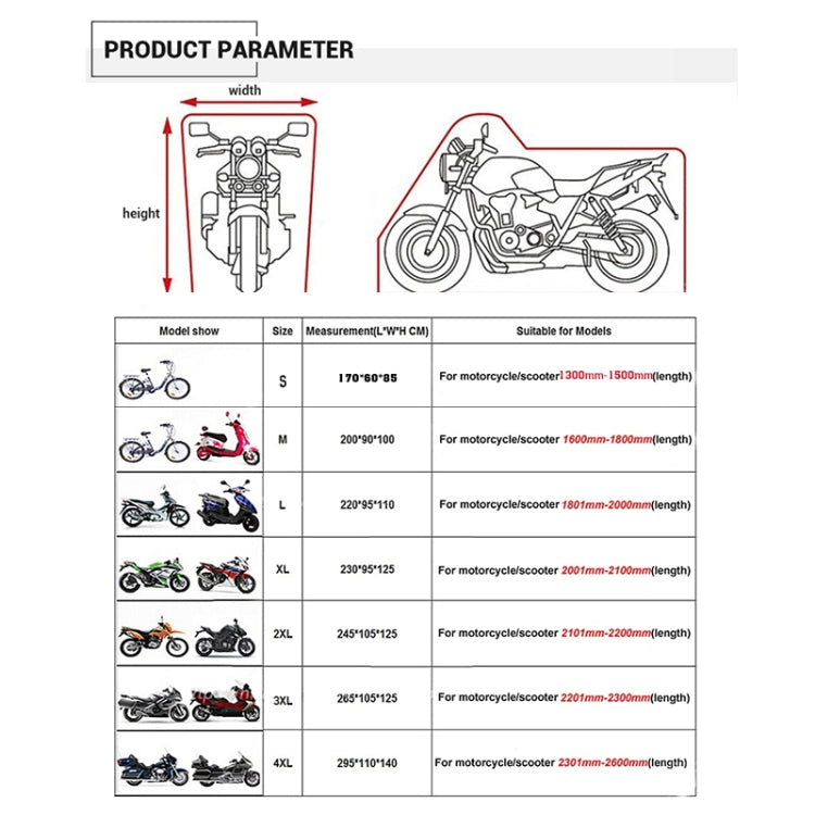 190T Motorcycle Rain Covers Dustproof Rain UV Resistant Dust Prevention Covers, Size: XXL(Black and Light Blue) - Protective Gear by PMC TechLife | Online Shopping South Africa | PMC TechLife | Buy Now Pay Later Mobicred