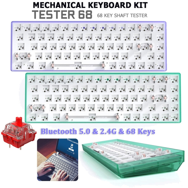 Dual-mode Bluetooth/Wireless Customized Hot Swap Mechanical Keyboard Kit + Red Shaft, Color: White - Other by PMC Jewellery | Online Shopping South Africa | PMC Jewellery | Buy Now Pay Later Mobicred