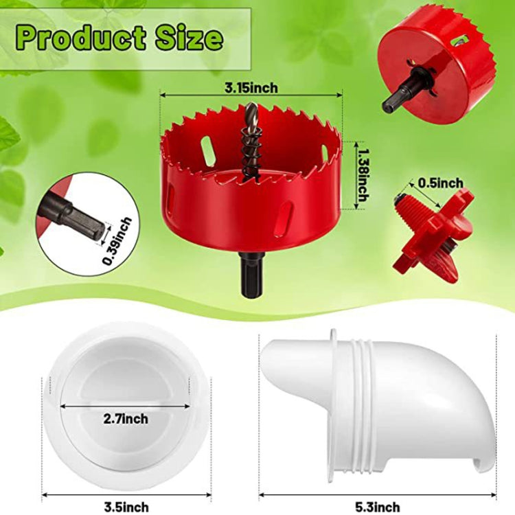 DIY Chicken Feeders Automatic Poultry Feeders Kit For Buckets, Barrels, Troughs, Spec: 4pcs/set White - Food Bowls by PMC Jewellery | Online Shopping South Africa | PMC Jewellery