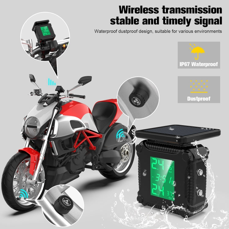 M9 Solar Motorcycle Tire Pressure Monitor Color Screen High Precision Sensor - Tire Pressure Gauges by PMC TechLife | Online Shopping South Africa | PMC TechLife