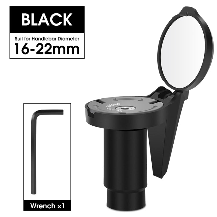 WEST BIKING Bicycle Handlebar Convex Rear View Mirror(Black) - View Mirrors by WEST BIKING | Online Shopping South Africa | PMC TechLife | Buy Now Pay Later Mobicred