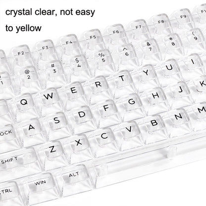 132 Keys DIY Customized Mechanical Keyboard Universal Transparent Crystal Keycap Black Transparent White Letter - Other by PMC Jewellery | Online Shopping South Africa | PMC Jewellery | Buy Now Pay Later Mobicred