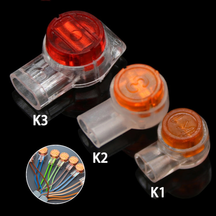 K2 100pcs /Pack Network Cable Telephone Line Connector Moisture-Proof Waterproof Wiring Terminals - Lan Cable and Tools by PMC Jewellery | Online Shopping South Africa | PMC Jewellery