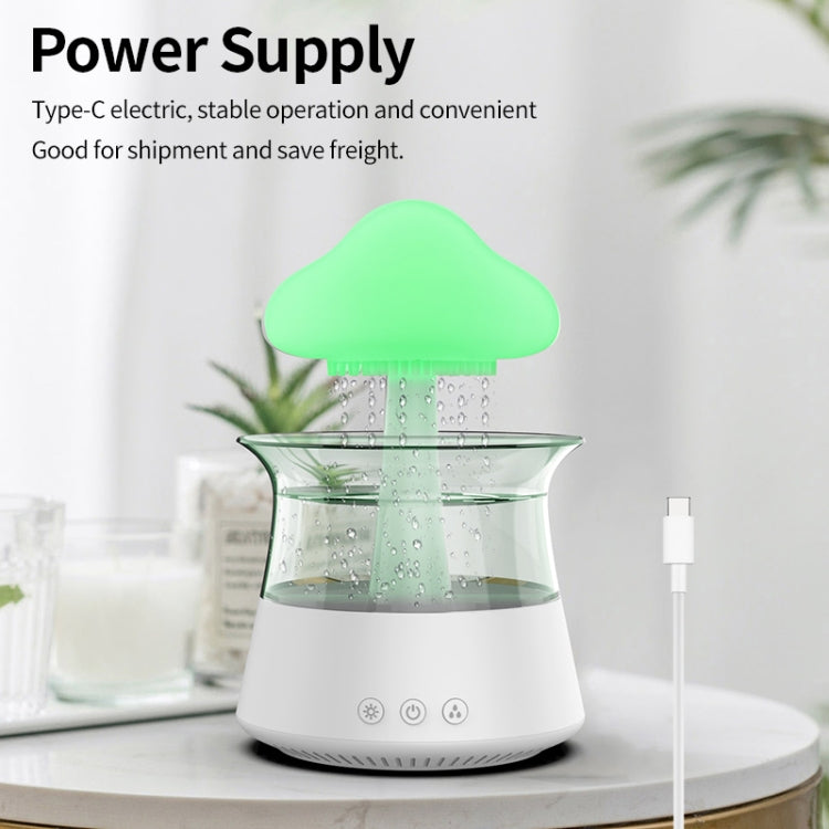 CH06 300ml Rain Humidifier Mushroom Cloud Colorful Night Lamp Aromatherapy Machine, Style: Without Remote Controller(White) - free shipping - PMC TechLife - Order now!