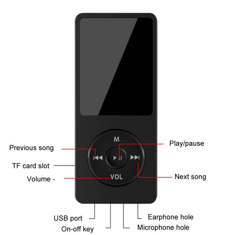 Bluetooth MP3/MP4 Student Walkman Music Player E-Book Playback With 8GB Memory Card - free shipping - PMC Jewellery - Order now!