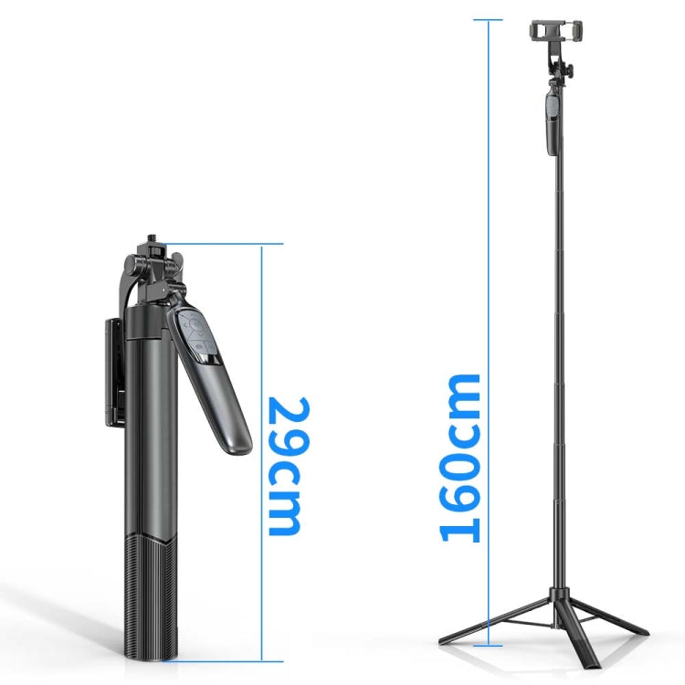 Pixel ST2 1.6m Anti Shake Selfie Stick Head Tripod Handheld Portable Folding Remote Control Outdoor Photo Stands(With Bluetooth Remote Control) - Selfie Sticks by Pixel | Online Shopping South Africa | PMC Jewellery | Buy Now Pay Later Mobicred