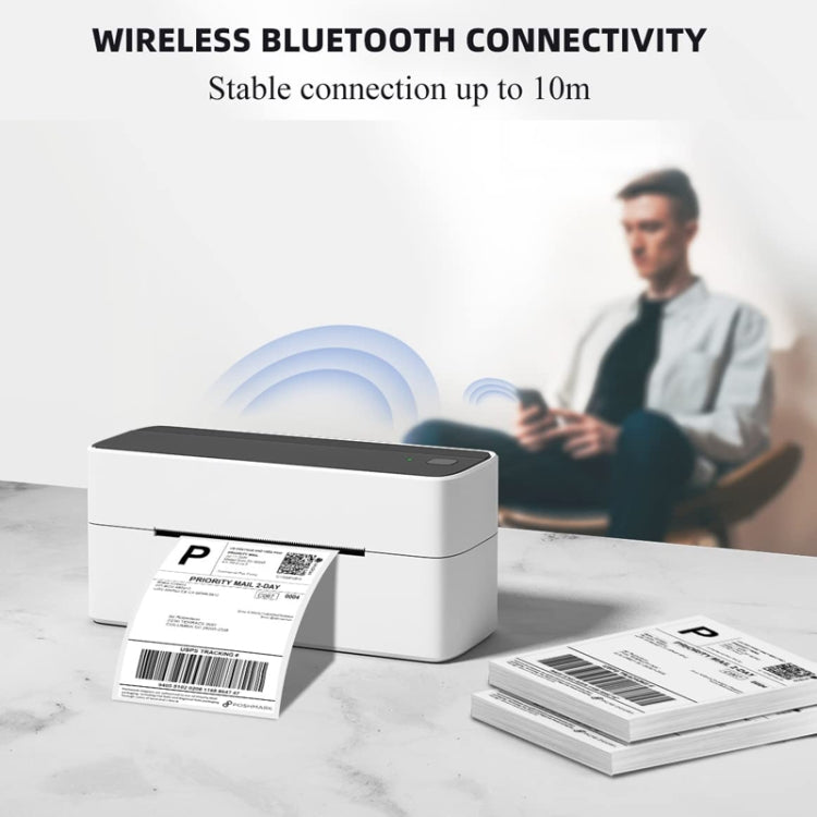 Phomemo PM241-BT Bluetooth Address Label Printer Thermal Shipping Package Label Maker, Size: EU(Black White) - Printer by Phomemo | Online Shopping South Africa | PMC Jewellery | Buy Now Pay Later Mobicred