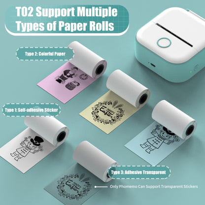 Phomemo T02 Standard Error Mini Pocket Small Portable Bluetooth Phone Photo Label Thermal Printer(Yellow) - Printer by Phomemo | Online Shopping South Africa | PMC Jewellery | Buy Now Pay Later Mobicred