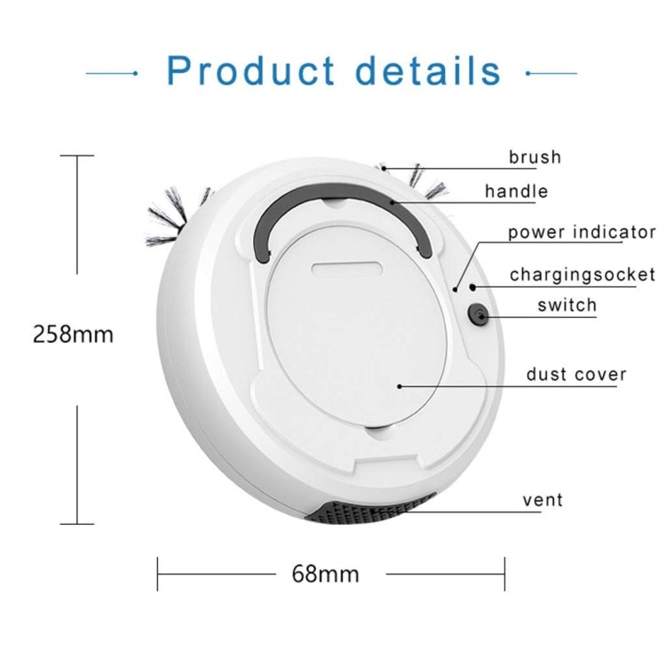 3-in-1 1800pa Smart Cleaning Robot Rechargeable Auto Robotic Vacuum Dry Wet Mopping Cleaner(White) - Robot Vacuum Cleaner by PMC Jewellery | Online Shopping South Africa | PMC Jewellery | Buy Now Pay Later Mobicred