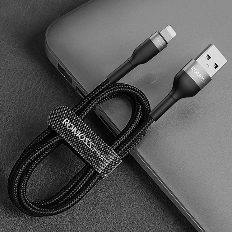 ROMOSS  CB12B 2.4A 8 Pin Fast Charging Cable For IPhone / IPad Data Cable 1m(Gray Black) - Normal Style Cable by ROMOSS | Online Shopping South Africa | PMC Jewellery | Buy Now Pay Later Mobicred