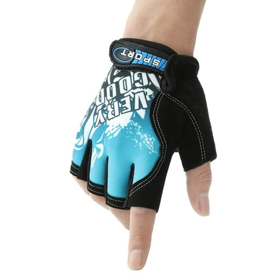 1pair Outdoor Sports Light and Breathable Summer Non-slip Fitness Half-finger Gloves(Blue) - Cycling Gloves by PMC Jewellery | Online Shopping South Africa | PMC Jewellery | Buy Now Pay Later Mobicred