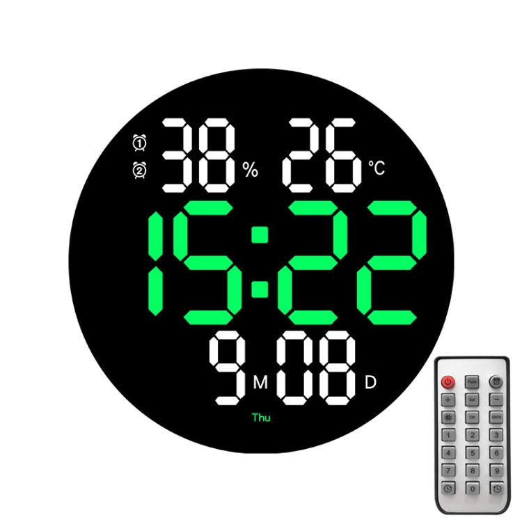 10-Inch Led Digital Wall Clock 2-Color Large Screen Electronic Clock With Temperature Display(Green) - Alarm Clocks by PMc TechLife | Online Shopping South Africa | PMc TechLife | Buy Now Pay Later Mobicred