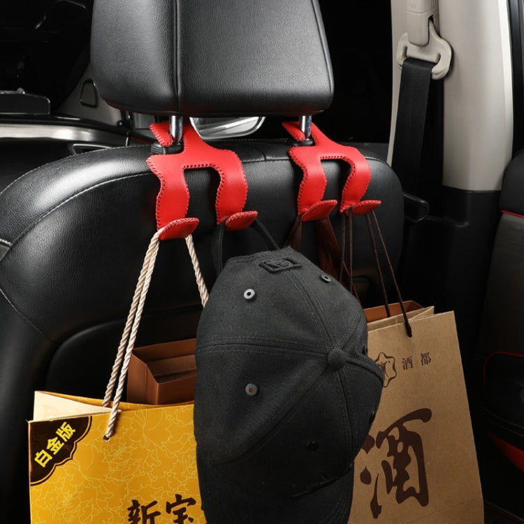 Car Double Hook Stainless Steel Rear Headrest Mobile Phone Holder(Brown) - Auto Fastener & Clips by PMC TechLife | Online Shopping South Africa | PMC TechLife | Buy Now Pay Later Mobicred
