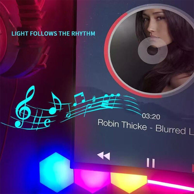 12pcs/set RGB Symphony Hexagon Lights DIY Bedside Ambient Wall Lamp Smart Honeycomb Light(Bluetooth APP) - Novelty Lighting by PMC TechLife | Online Shopping South Africa | PMC TechLife | Buy Now Pay Later Mobicred