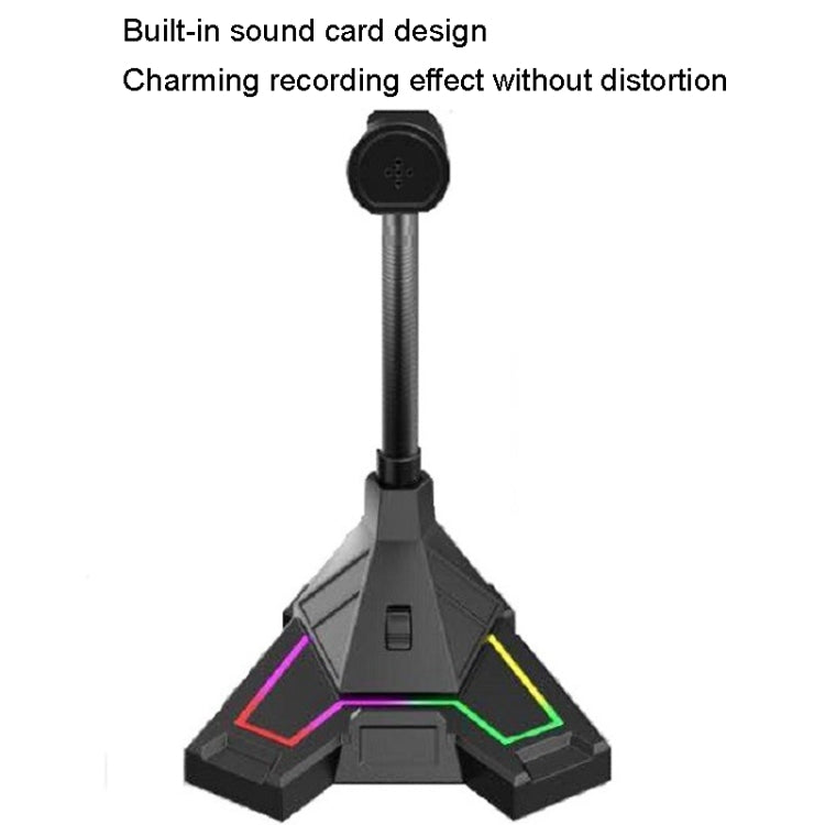 RGB Microphone Home Game Live Voice Video Microphone, Interface: USB(Black) - Microphone by PMC Jewellery | Online Shopping South Africa | PMC Jewellery | Buy Now Pay Later Mobicred