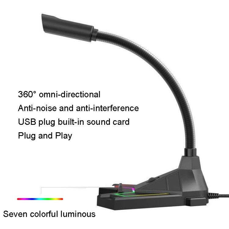 RGB Microphone Home Game Live Voice Video Microphone, Interface: USB(Black) - Microphone by PMC Jewellery | Online Shopping South Africa | PMC Jewellery | Buy Now Pay Later Mobicred