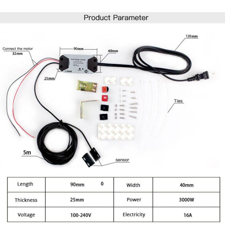 Tuya APP Remote Control WIFI Smart Garage Door Controller, Specification: EU Plug - free shipping - PMC TechLife - Order now!