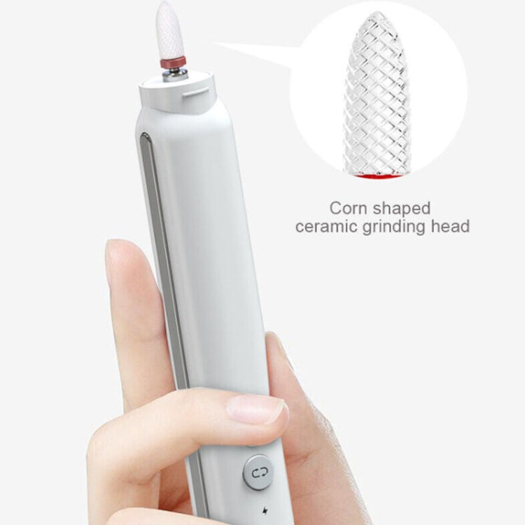 Rechargeable Nail Drill Machine Set with Ceramic Drill Bit Spot Lighting(White) - Grinding Tools & Accessories by PMC Jewellery | Online Shopping South Africa | PMC Jewellery