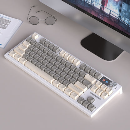 LANGTU LT84 Mechanical Luminous Keyboard, Style: Wireless Tri-Mode RGB Sea-Air Axis Pro ( Whiteout ) - Wireless Keyboard by LANGTU | Online Shopping South Africa | PMC Jewellery | Buy Now Pay Later Mobicred