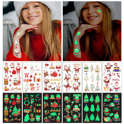 10pcs Christmas Glow Waterproof Cartoon Tattoo Sticker(WS-K122) - Others by PMC Jewellery | Online Shopping South Africa | PMC Jewellery