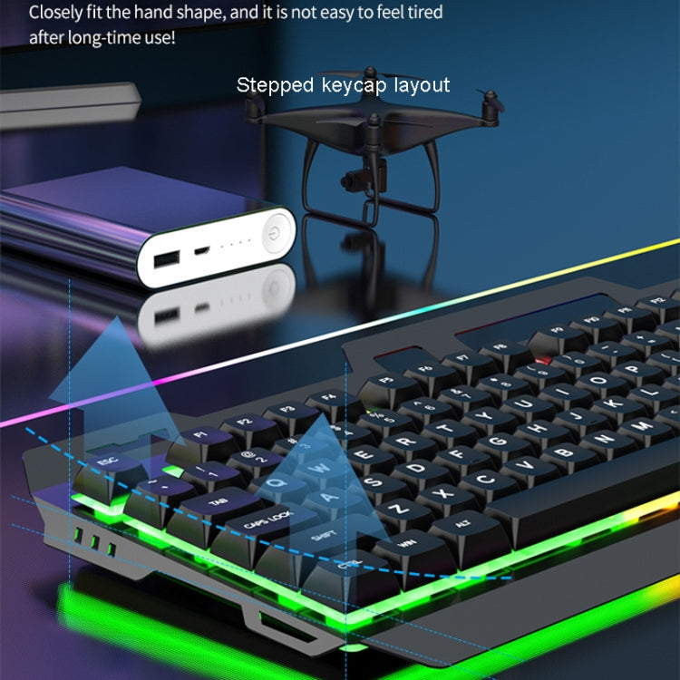 K-Snake Mechanical Feel Keyboard Mouse Kit USB Wired 104 Keycaps Computer Keyboard, Style: Keyboard+Mouse (White Blue) - Wired Keyboard by K-Snake | Online Shopping South Africa | PMC Jewellery | Buy Now Pay Later Mobicred