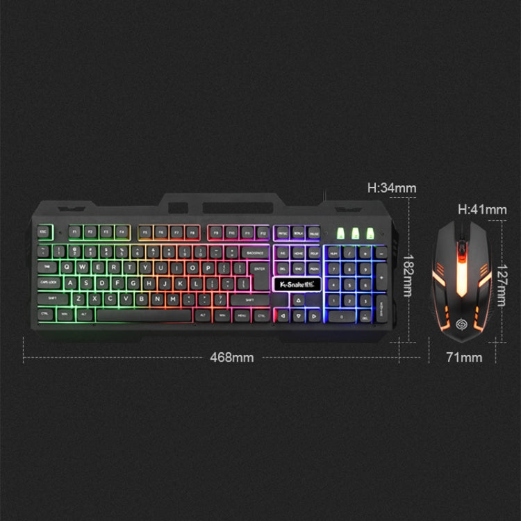 K-Snake Mechanical Feel Keyboard Mouse Kit USB Wired 104 Keycaps Computer Keyboard, Style: Keyboard+Mouse (White) - Wired Keyboard by K-Snake | Online Shopping South Africa | PMC Jewellery | Buy Now Pay Later Mobicred