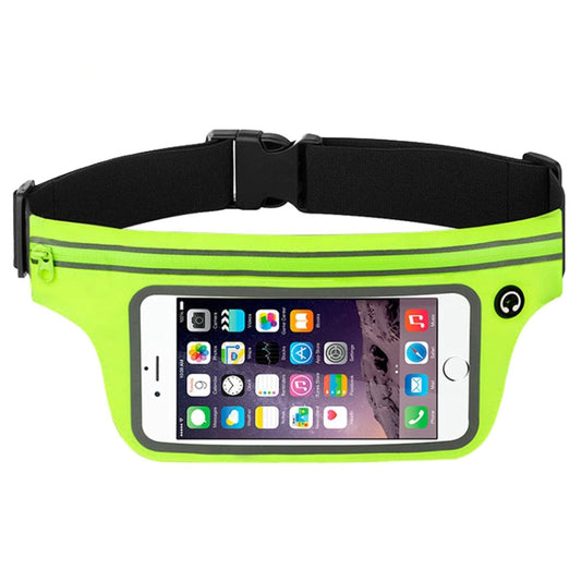 Contact Screen Sports Cell Phone Waist Pack Outdoor Leisure Gear Bag(Fluorescent Green) - Waist Bags by PMC Jewellery | Online Shopping South Africa | PMC Jewellery | Buy Now Pay Later Mobicred