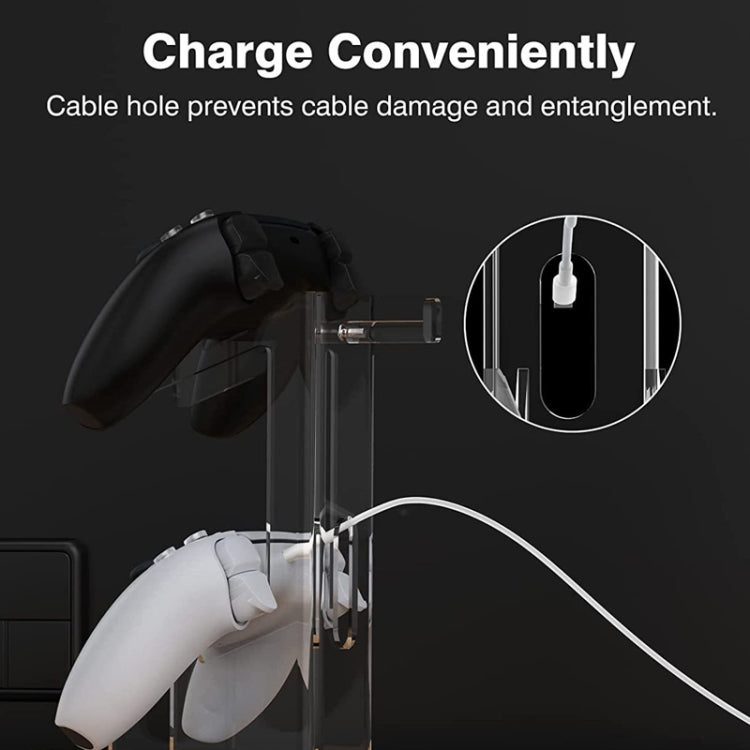 Acrylic Game Controller Display Stand Headphone Hanger(Black-Round Bottom) - Holder by PMC TechLife | Online Shopping South Africa | PMC TechLife