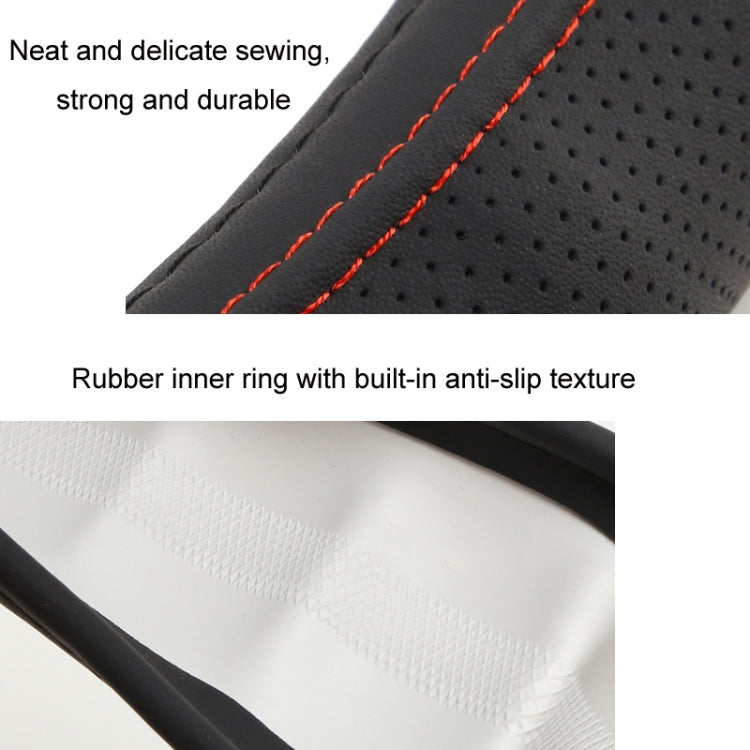 50cm Leather Truck Steering Wheel Cover(Black Line) - Steering Wheel Accessories by PMC Jewellery | Online Shopping South Africa | PMC Jewellery | Buy Now Pay Later Mobicred