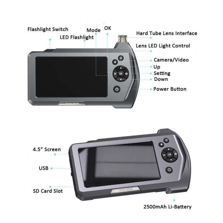 TESLONG NTS450A 4.5-inch Screen Industrial Handheld Endoscope with Light, Speci: 3.9mm Lens-1m -  by TESLONG | Online Shopping South Africa | PMC Jewellery | Buy Now Pay Later Mobicred