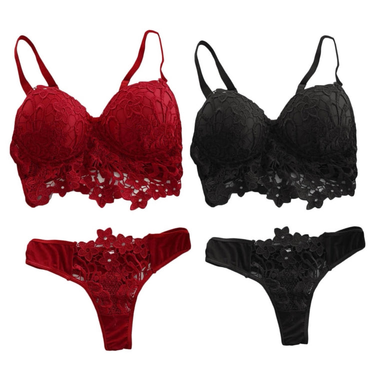 Push Up Bra & Panties Sets Women Sexy Lingerie Lace Underwear, Size: M(Black) - Ladies Underwear by PMC Jewellery | Online Shopping South Africa | PMC Jewellery