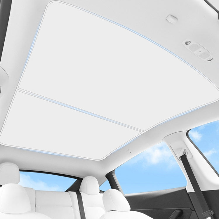 2pcs /Set For Tesla Model Y Ice Crystal Sunshade Car Roof Front And Rear Sunroof Shade(Beige) - Window Foils & Solar Protection by PMC Jewellery | Online Shopping South Africa | PMC Jewellery | Buy Now Pay Later Mobicred