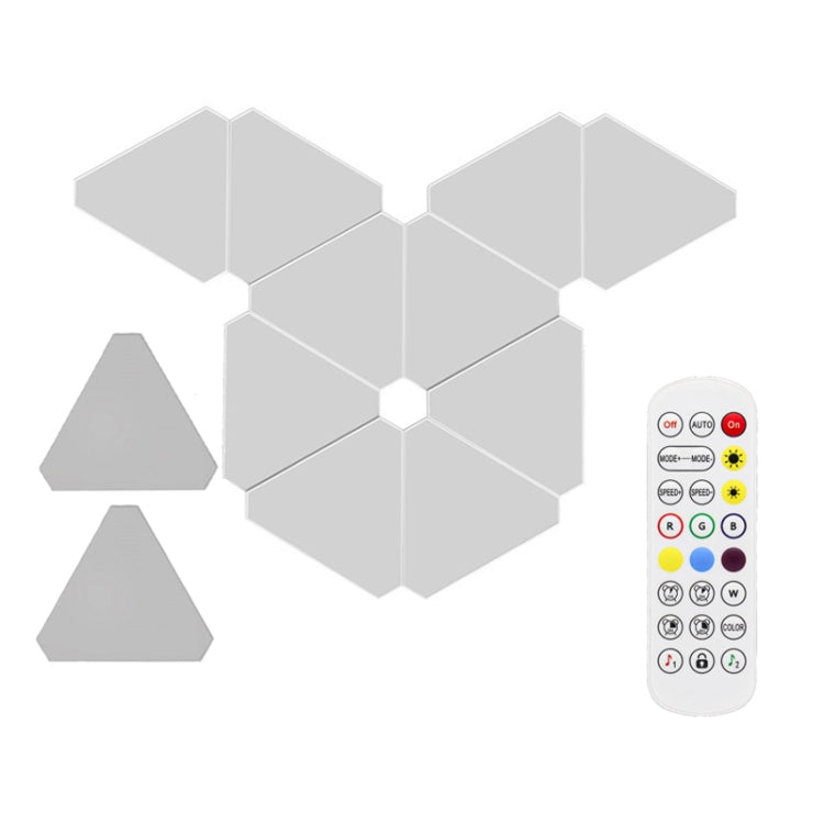12pcs /Set Triangle Splicing Intelligent Sound Control Quantum Light Atmosphere Lighting With Remote Control, US Plug(WiFi Model) - Novelty Lighting by PMC TechLife | Online Shopping South Africa | PMC TechLife | Buy Now Pay Later Mobicred