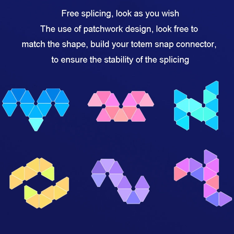12pcs /Set Triangle Splicing Intelligent Sound Control Quantum Light Atmosphere Lighting With Remote Control, US Plug(Bluetooth Model) - Novelty Lighting by PMC TechLife | Online Shopping South Africa | PMC TechLife | Buy Now Pay Later Mobicred