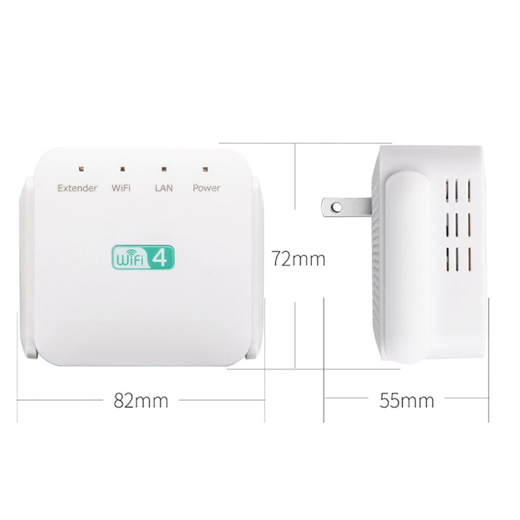 2.4G 300M Wi-Fi Amplifier Long Range WiFi Repeater Wireless Signal Booster EU Plug Black - Broadband Amplifiers by PMC TechLife | Online Shopping South Africa | PMC TechLife