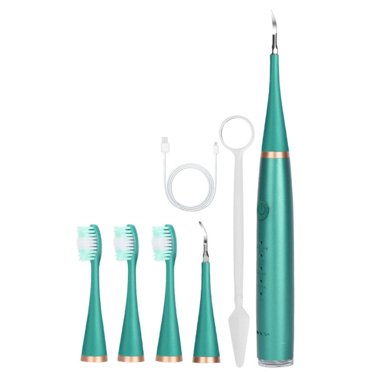 6 In 1 Electric Dental Scaler Calculus Removal Teeth Cleaning Set, Color: Green Exclusive - Oral Irrigators by PMC Jewellery | Online Shopping South Africa | PMC Jewellery | Buy Now Pay Later Mobicred