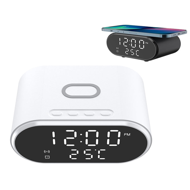 15W LED Mirror Wireless Charger Desktop Multifunctional Mini Clock(Black) - free shipping - PMC Jewellery - Order now!