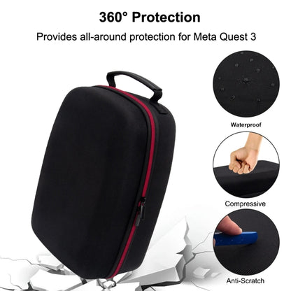 For Meta Quest 3 VR Storage Bag EVA Anti-fall Dust-proof Portable Carrying Case(Black) - VR Accessories by PMC Jewellery | Online Shopping South Africa | PMC Jewellery