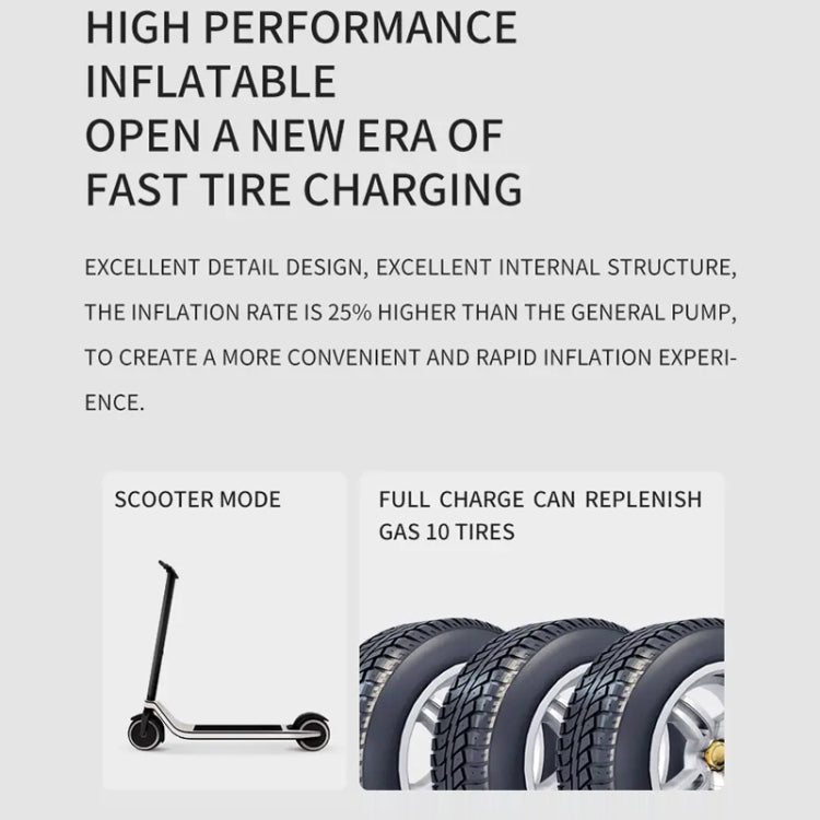 Multifunctional Portable Car Electric Wireless Tire Inflator Pump(Touch Screen Button) - Inflatable Pump by PMC TechLife | Online Shopping South Africa | PMC TechLife