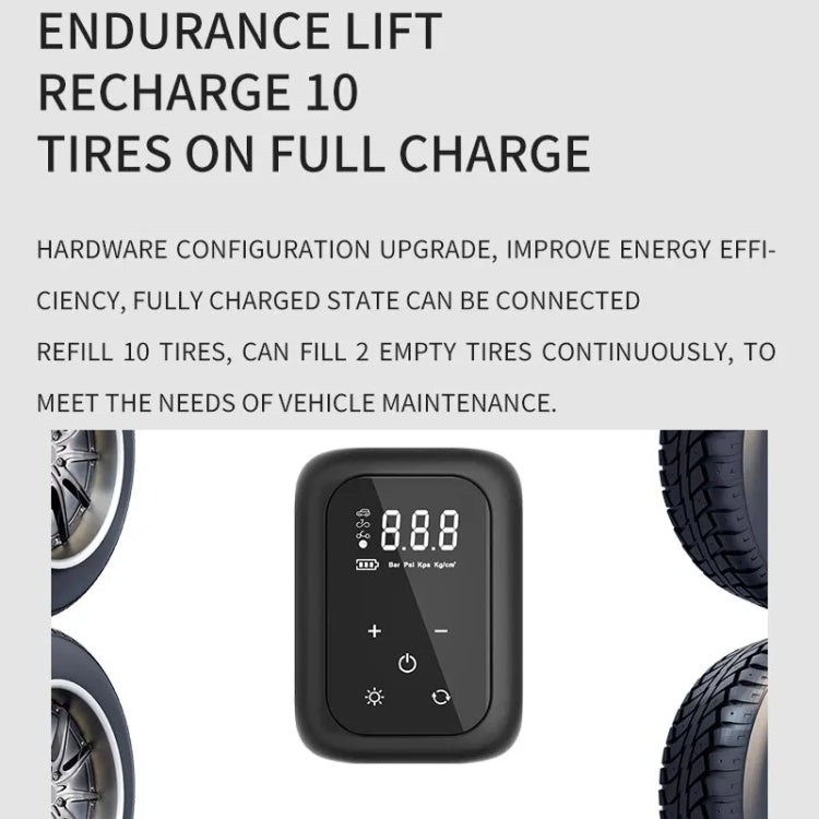 Multifunctional Portable Car Electric Wireless Tire Inflator Pump(Touch Screen Button) - Inflatable Pump by PMC TechLife | Online Shopping South Africa | PMC TechLife
