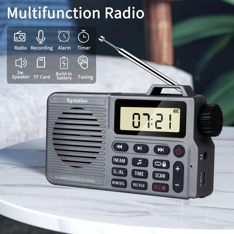 QL-221 Multifunctional Portable Bluetooth Plug-In Card Two-Band FM/AM Recording Radio, Style: US Version(Grey) - Radio Player by PMC Jewellery | Online Shopping South Africa | PMC Jewellery | Buy Now Pay Later Mobicred