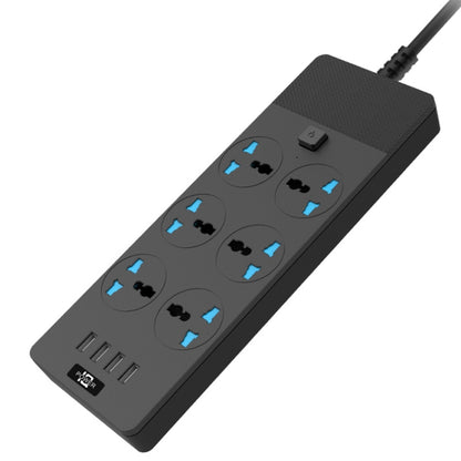 TB-T12 3000W 2m 4-USB Ports + 6-Jacks Multifunctional Flame-Retardant Socket With Switch(UK Plug) - Extension Socket by PMC Jewellery | Online Shopping South Africa | PMC Jewellery | Buy Now Pay Later Mobicred