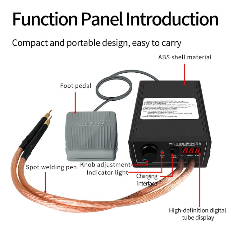 8000W High Power 18650 Battery Handheld Spot Welding Machine, Style: Automatic Version US Plug - Others by PMC Jewellery | Online Shopping South Africa | PMC Jewellery