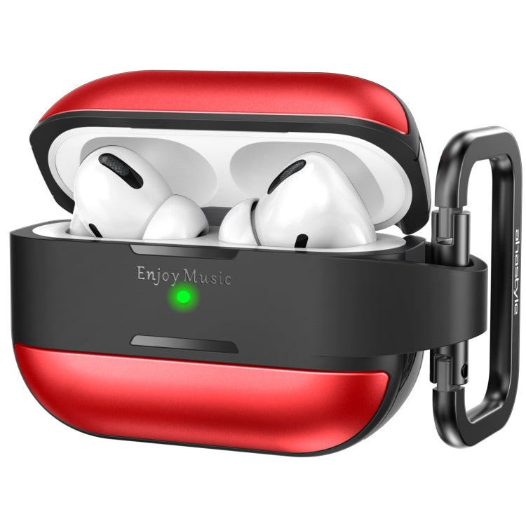 AhaStyle WG75-PRO For AirPods Pro Split TPU+Aluminum Alloy Combination Protective Cover(Red) - For AirPods Pro by AhaStyle | Online Shopping South Africa | PMC Jewellery | Buy Now Pay Later Mobicred