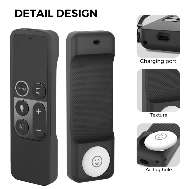 For Apple TV HD / 4K+AirTag AhaStyle PT157 Remote Control Tracker 2 In 1 Silicone Protective Cover(Pink) - Remote Control Covers by AhaStyle | Online Shopping South Africa | PMC TechLife | Buy Now Pay Later Mobicred