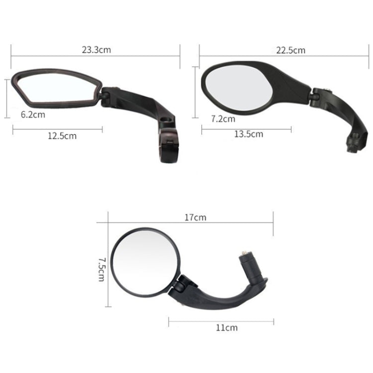 Motorcycle Wide View Rear View Mirror Bicycle Reflector, Color: Square Left - Side Mirrors by PMC Jewellery | Online Shopping South Africa | PMC Jewellery | Buy Now Pay Later Mobicred