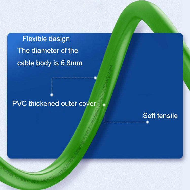 25m CAT6 Double Shielded Gigabit Industrial Cable Vibration-Resistant And Highly Flexible Drag Chain Cable - Lan Cable and Tools by PMC TechLife | Online Shopping South Africa | PMC TechLife