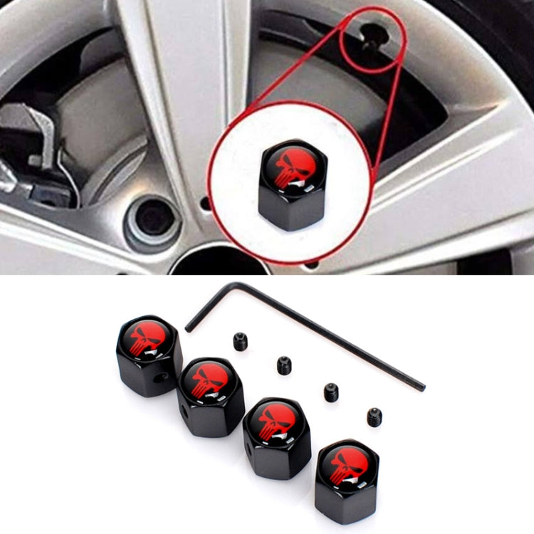 4pcs/set Skull Anti-theft Valve Personalised Conversion Cap(Red) - Tire Valve Caps by PMC TechLife | Online Shopping South Africa | PMC TechLife | Buy Now Pay Later Mobicred